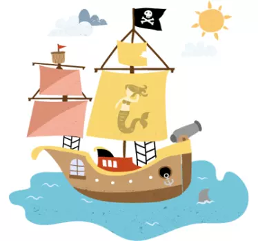 Pirate Ship Kids Wall Sticker - TenStickers