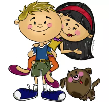 People sticker playful kids characters - TenStickers