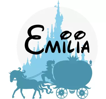 Blue fairytale with name illustration sticker - TenStickers