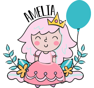 Customizable Princess wall stickers for kid - TenStickers