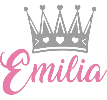 Crown name design wall sticker - TenStickers