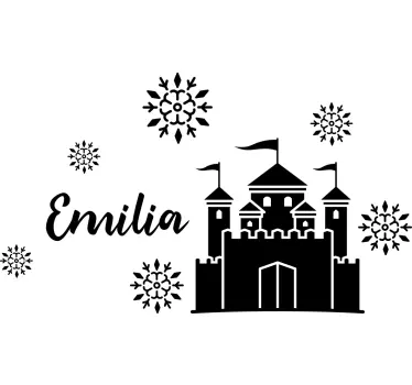Custom castle and snowflakes wall stickers for kid - TenStickers
