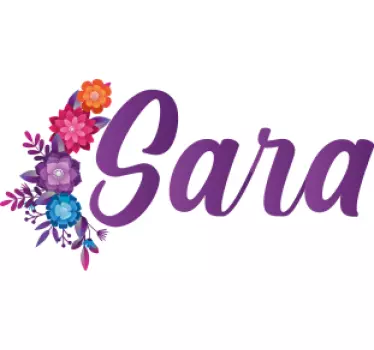 Floral decorative name bike sticker - TenStickers