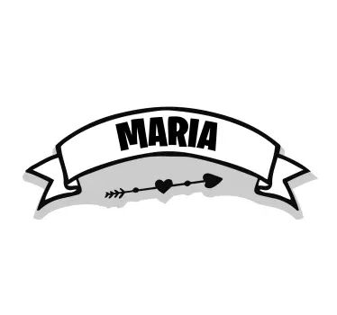 Ribbon doodle name wallpaper sticker - TenStickers