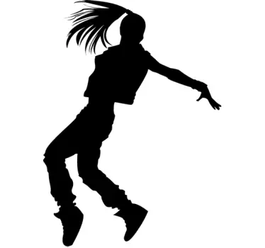 Silhouette Girl Dancer Wall Sticker - TenStickers