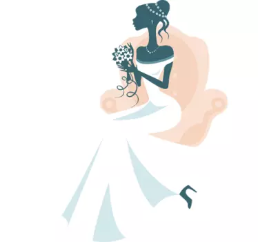 Bride in Chair Sticker - TenStickers