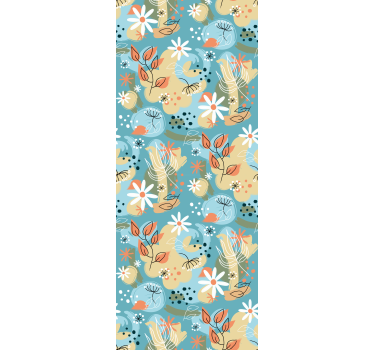 Abstract flat floral background window decal - TenStickers