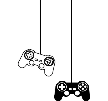 Boys gamer joysticks silhouette wall decals for teenagers room - TenStickers