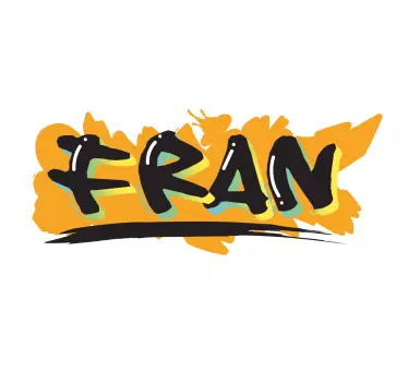 Orange graffiti name teenage wall decals - TenStickers