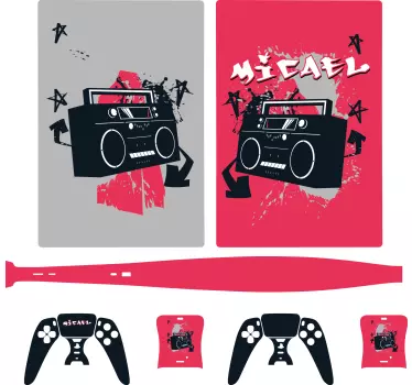 Retro Music Vibes PS5 skin - TenStickers