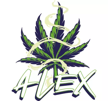 Custom marihuana leaf  plant sticker - TenStickers