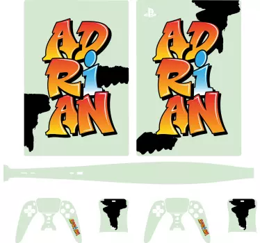 Colorful graffiti name PS5 skin - TenStickers