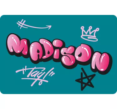 Pink cool lettering graffiti laptop stickers - TenStickers