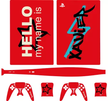 Ps5 skin red graphic design - TenStickers