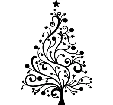 Christmas Tree Decorative Decal - TenStickers