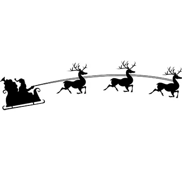 Santa and Reindeer Christmas Decal - TenStickers
