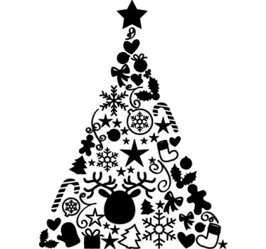Christmas Tree Pyramid Decorative Decal - TenStickers