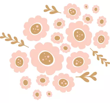 Charming flower cluster illustration sticker - TenStickers