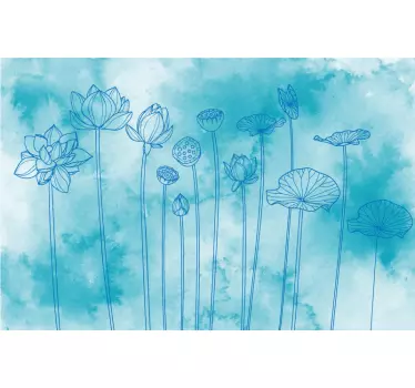 Lotus Blossom Drawing credit card sticker - TenStickers