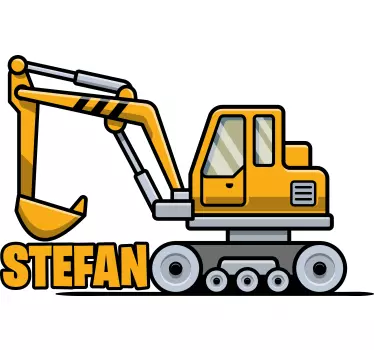 Wall stickers for kid excavator with label - TenStickers