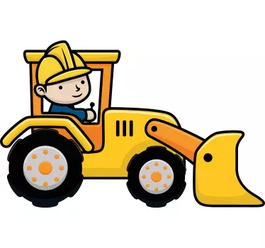 Wall stickers for kid cheerful construction vehicle - TenStickers