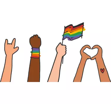 Gay pride doodle style  wallpaper sticker - TenStickers