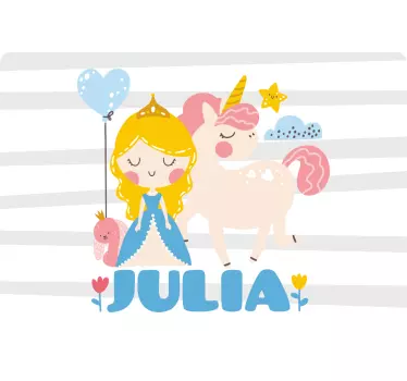 Laptop skin princess and unicorn - TenStickers