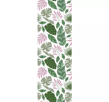 Tropical minimalitic garden plants glass door decal - TenStickers