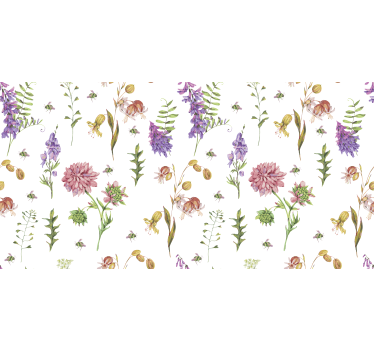 Multicolor minimalistic wildflowers decals for furniture - TenStickers