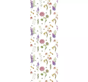 Multicolor minimalistic wildflowers glass door sticker - TenStickers