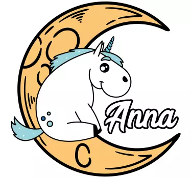 Unicorn Moon Custom wall stickers for kid - TenStickers