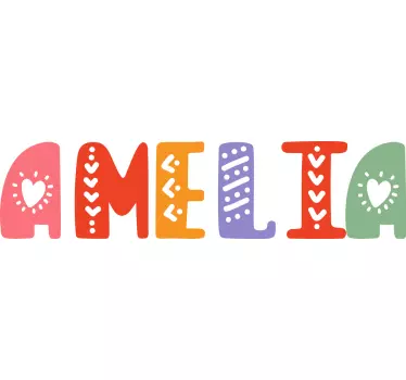 Colorful letters customisable name illustration wall art - TenStickers