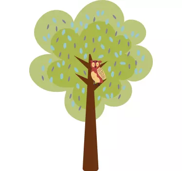 Playful Tree Owl wall stickers for kid - TenStickers