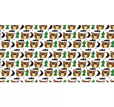 Solid color bears and trees decals for furniture - TenStickers