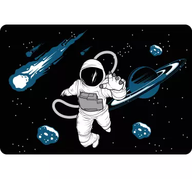 Hand drawn astronaut character laptop stickers - TenStickers