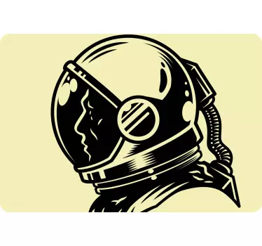 Vintage monochrome cosmonaut laptop sticker - TenStickers