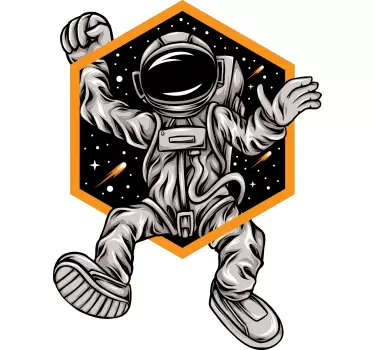 Astronaut in Motion space wall sticker - TenStickers