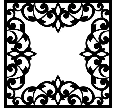 Vintage Floral Frame Wall Decal - TenStickers