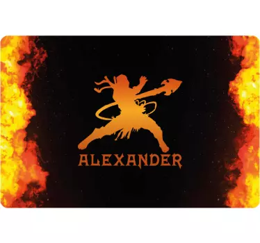 Flaming Warrior Silhouette laptop skin - TenStickers