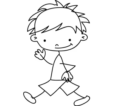 Boy Happily Walking Sticker - TenStickers