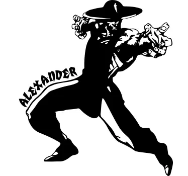 Dynamic Action Figure character sticker - TenStickers