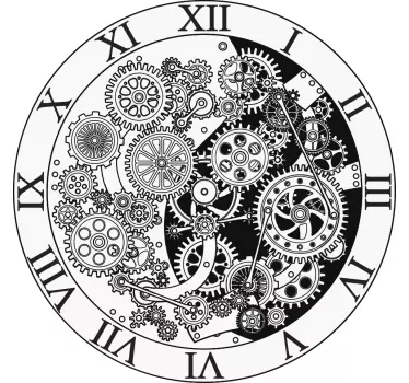 Clock mechanism with cogwheels clock sticker - TenStickers