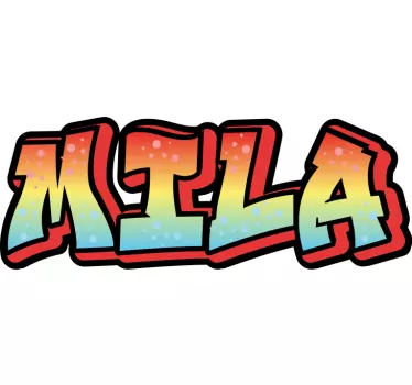 Red yellow and blue graffitti name custom sticker - TenStickers