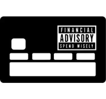 Funny financial advisory warning text credit card sticker - TenStickers