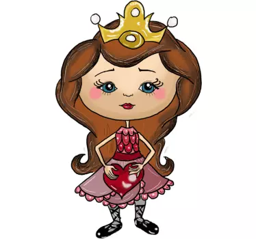 Wall stickers for kid princess holding heart - TenStickers