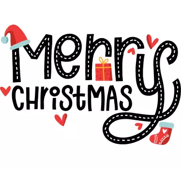 Merry Christmas Embroidery window decal - TenStickers