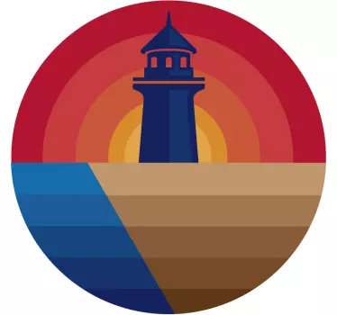 Beach and Lighthouse Silhouette Decal - TenStickers