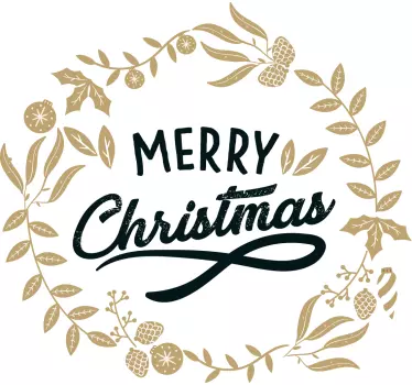 Floral Embroidery Christmas window decal - TenStickers