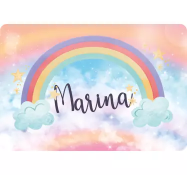 Colorful rainbow clouds laptop skin - TenStickers