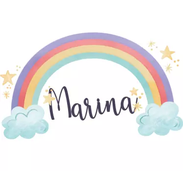 Rainbow with Custom Name wall stickers for kid - TenStickers